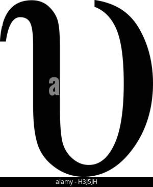 Upsilon griechischen Buchstaben Symbol, Upsilon symbol Vektor Illustration. Stock Vektor