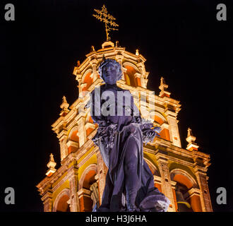 Unsere Liebe Frau von Guanajuato Paz Frieden Statu Nacht Guanajuato, Mexiko Stockfoto