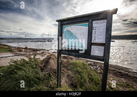 Findhorn Bay Schottland gesehen an einem abgehackten Tag Stockfoto