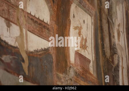 Die römischen Ruinen, Gremien und Fresken von Herculaneum in der Nähe von Pompeji, Italien Stockfoto