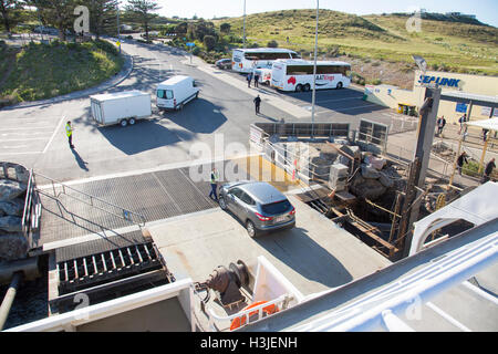 Cape Jervis auf dem australischen Festland Süden ist der Ausgangspunkt für Sealink Fähren Reisen nach Kangaroo island Stockfoto