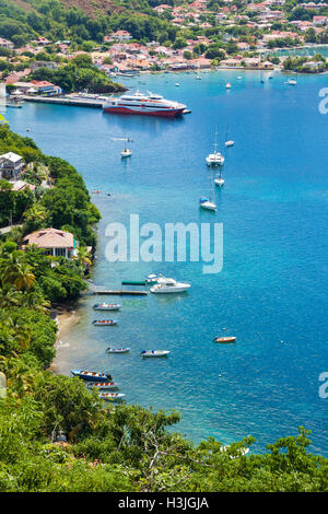 Hafen von Terre-de-Haut, Les Saintes Inseln, Guadeloupe Archipel Stockfoto