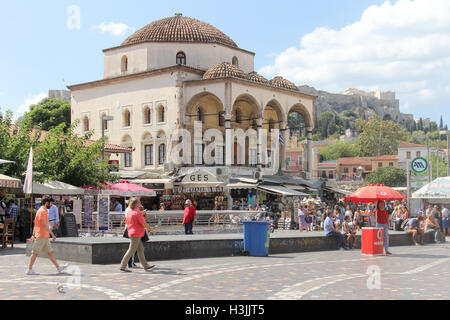 Tzistarakis Moschee in Monastiraki Platz, zentral-Athen, Griechenland. Stockfoto