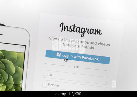 Instagram-Website auf einem Computer-Bildschirm Stockfoto