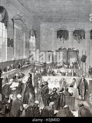 Eine Studie der Old Bailey, London, England, ca. 1808 Stockfoto