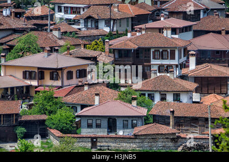 Häuser in der Stadt Koprivshtitsa Bulgarien. Stockfoto