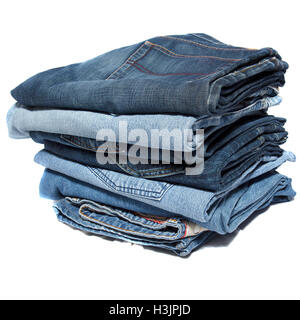 Gestapelte gefaltete jeans Stockfoto
