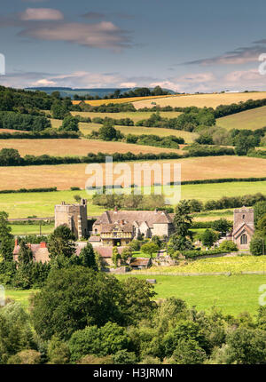 Stokesay Schloss befestigt 13. Jahrhundert Herrenhaus, Craven Arms, in der Nähe von Ludlow, Shropshire, England, UK Stockfoto