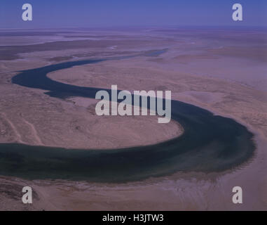 Warburton River in trockenen Lake Eyre, Stockfoto