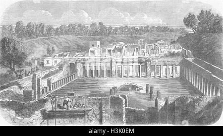 Italien Ausgrabungen, Pompeji-Ruinen, Palast des Diomede 1859. Bebilderte News of the World Stockfoto