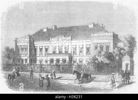 Serbien-Haus des gestürzten Fürsten Alexander 1859. Illustriert von Zeiten Stockfoto