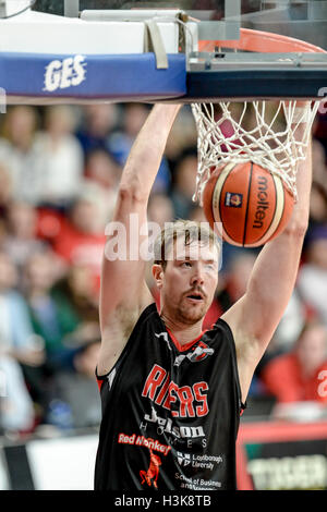 Leicester, UK. 9. Oktober 2016. BBL - Leicester Riders Vs Surrey Scorchers, Leicester Gemeinschaft Sportarena, 08.10.16. Bildnachweis: Tom Flynn/Alamy Live-Nachrichten Stockfoto