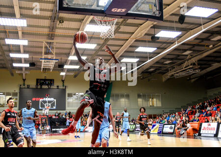 Leicester, UK. 9. Oktober 2016. BBL - Leicester Riders Vs Surrey Scorchers, Leicester Gemeinschaft Sportarena, 08.10.16. Bildnachweis: Tom Flynn/Alamy Live-Nachrichten Stockfoto