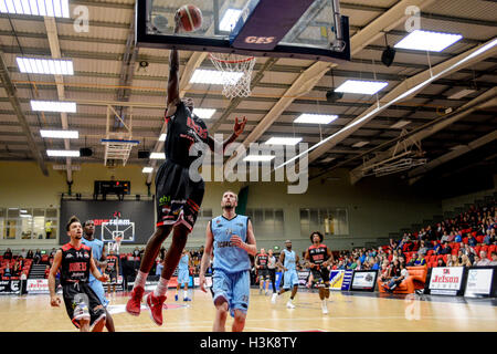 Leicester, UK. 9. Oktober 2016. BBL - Leicester Riders Vs Surrey Scorchers, Leicester Gemeinschaft Sportarena, 08.10.16. Bildnachweis: Tom Flynn/Alamy Live-Nachrichten Stockfoto