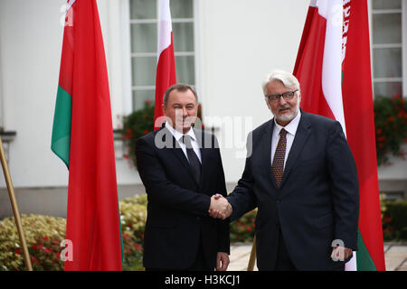 Warschau, Polen. 10. Oktober 2016. Weißrussischen Außenminister Makei für offizielle besuchen © Jake Ratz/Alamy Live-Nachrichten Stockfoto