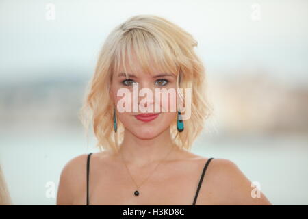49 Festival Internacional de Cinema fantastische de Catalunya-Sitges 2016.  Fototermin hinter den Toren.  Brea Grant. Stockfoto