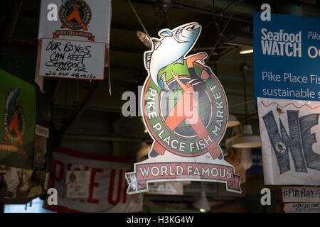 Pike Place Fish Market Logo - Seattle, WA Stockfoto