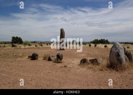 Almendres Cromlech Portugal Stockfoto