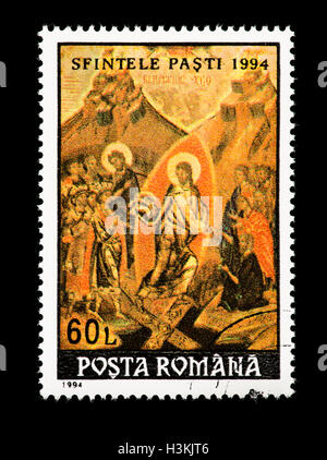 Briefmarke aus Rumänien mit Ostern. Stockfoto