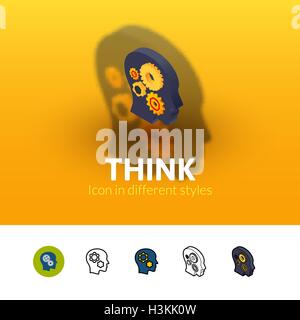 Symbol in verschiedenen Stil denken Stock Vektor