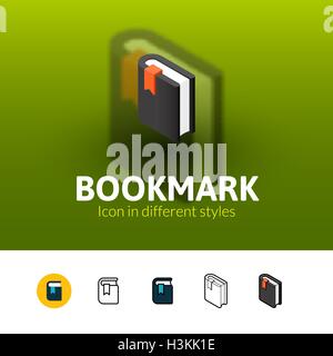 Bookmark-Icon im anderen Stil Stock Vektor