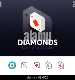 Diamanten-Symbol im anderen Stil Stock Vektor