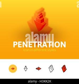 Penetration-Symbol im anderen Stil Stock Vektor