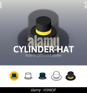 Zylinder-Hut-Symbol im anderen Stil Stock Vektor