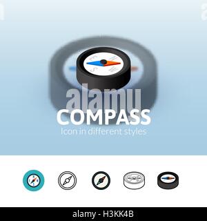 Kompass-Symbol in verschiedenen Stil Stock Vektor