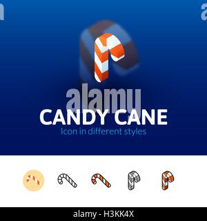 Candy Cane Symbol in verschiedenen Stil Stock Vektor