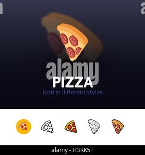 Pizza-Symbol im anderen Stil Stock Vektor