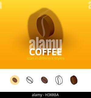 Kaffee-Symbol im anderen Stil Stock Vektor
