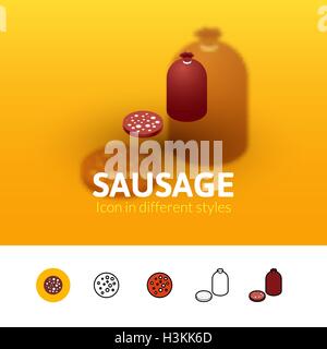 Wurst-Symbol im anderen Stil Stock Vektor