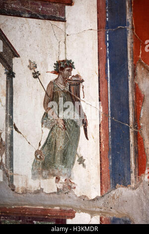 Die römischen Ruinen, Gremien und Fresken von Herculaneum in der Nähe von Pompeji, Italien Stockfoto