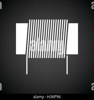 Induktivität Spule Symbol. Schwarzer Hintergrund mit weißen. Vektor-Illustration. Stock Vektor