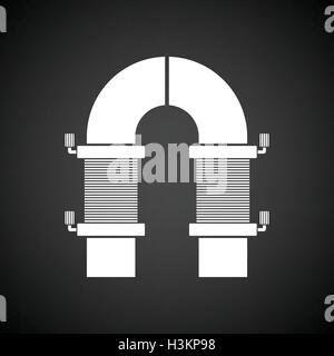 Elektro Magnet-Symbol. Schwarzer Hintergrund mit weißen. Vektor-Illustration. Stock Vektor
