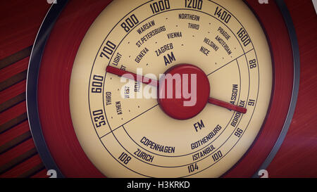 3D-Rendering Bildschirm Retro alten Radio-Empfänger Stockfoto