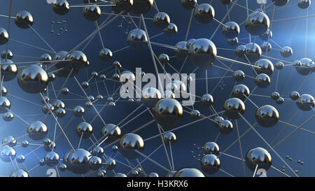 3D-Rendering des Moleküls Struktur 3D. Business-Konzept. Stockfoto