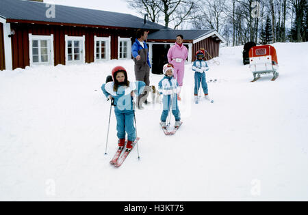 KÖNIGLICHE Familie im Winterurlaub Storlien 1987 Stockfoto