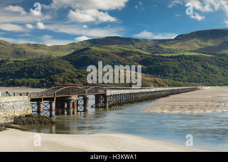 Barmouth Brücke Barmouth Gwynedd Wales UK Stockfoto