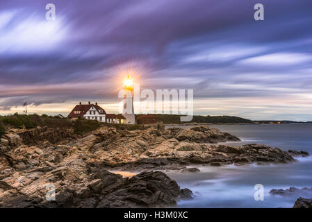 Portland Head Light in Cape Elizabeth, Maine, USA. Stockfoto
