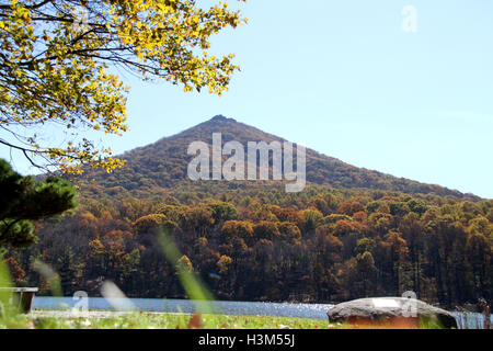 Virginia, USA. Anzeigen von Abbott See und scharfe Spitze im Herbst. Stockfoto