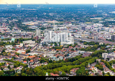 Areal Schuss der Stadt Essen, Deutschland, Stadtzentrum, Innenstadt, Geschäftsviertel, Stockfoto
