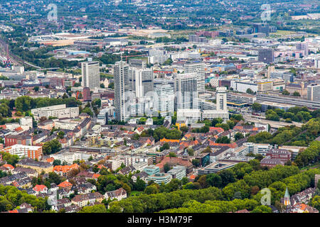 Areal Schuss der Stadt Essen, Deutschland, Stadtzentrum, Innenstadt, Geschäftsviertel, Stockfoto