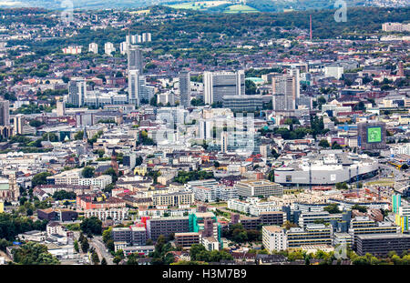 Areal Schuss der Stadt Essen, Deutschland, Stadtzentrum, Innenstadt, Stockfoto