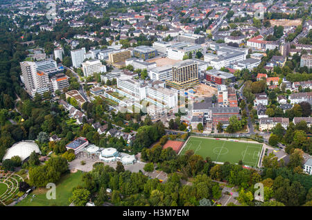 Areal Schuss der Stadt Essen, Deutschland, Stadtzentrum, Innenstadt, Krankenhaus Klinik Universitätsviertel, Stockfoto