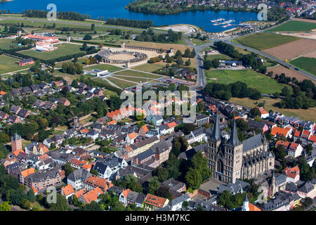 Die Stadt Xanten in Niederrhein, Deutschland, archäologischer Park, einer ehemaligen römischen Siedlung, Stadtzentrum, Kuppel, Stockfoto