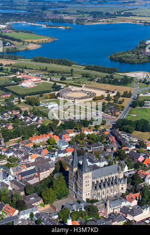 Die Stadt Xanten in Niederrhein, Deutschland, archäologischer Park, einer ehemaligen römischen Siedlung, Stadtzentrum, Kuppel, Stockfoto