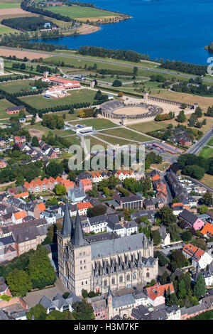 Die Stadt Xanten in Niederrhein, Deutschland, archäologischer Park, einer ehemaligen römischen Siedlung, Stadtzentrum, Kuppel, Stockfoto