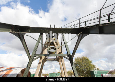 Pleasley Pit ist eine erhaltene Kohle Mine verwinkelten Haus in Derbyshire, Großbritannien Stockfoto